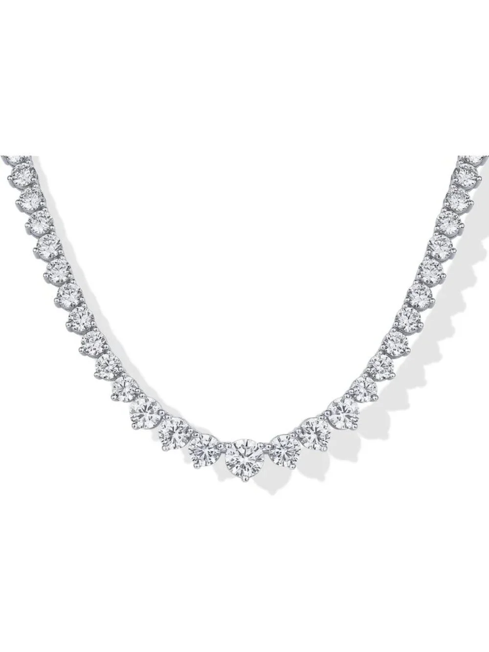 14K Gold Plated Graduated Tennis Necklace for Women, Sparkling CZ Jewelry